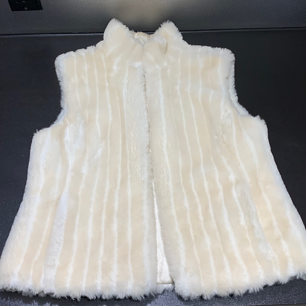 Reversible luxurious faux fur /satin zip up vest